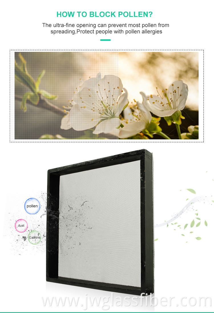 Polyester Anti Pollen Dust Proof Window Screen Mesh Transparent Window Screen Mesh